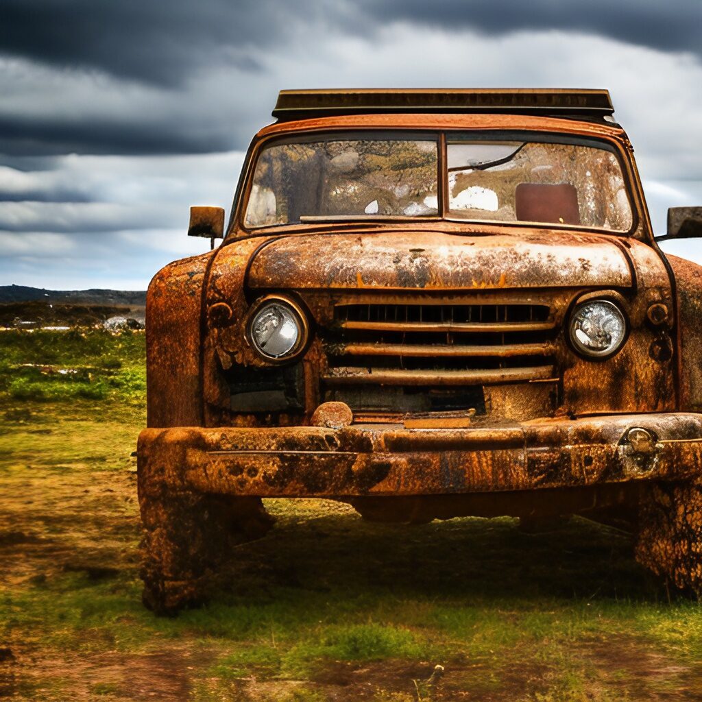 Photo realistic rusted vehicle